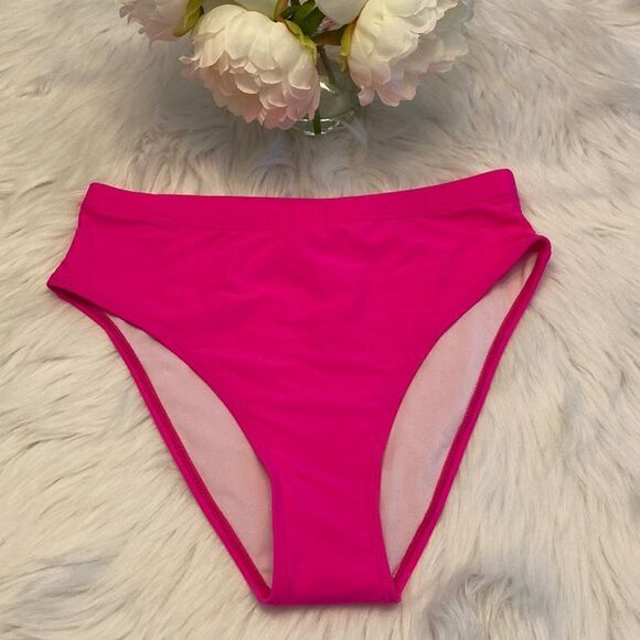 Vimpunec High Waisted Pink Fuchsia Bikini Swimsuit Bottom Size M - Picture 1 of 4